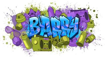 diseño de nombre de estilo graffiti - barry vector