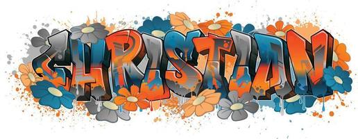 Graffiti styled Name Design - Christian vector