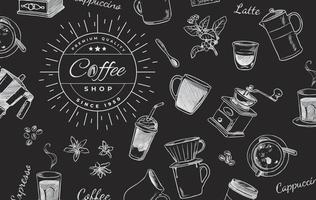 Black and white coffee shop background.eps vector