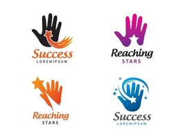 Hand and Star logo symbol or icon template vector