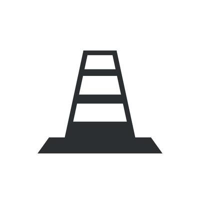 The traffic cone icon. Safety and attention, danger, warning symbol. Free Vector