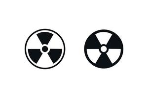 icono de vector radiactivo. símbolo de radiación. peligro, precaución, señal de advertencia vector gratuito