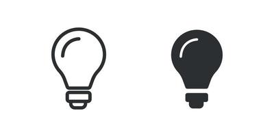 Lightbulb, lamp, idea outline icon for website and mobile app on white background Free Vector