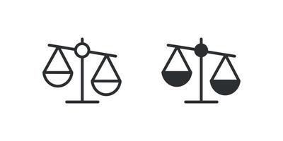 vector isolated icon of balance, scale, weight, justice symbol Free Vector