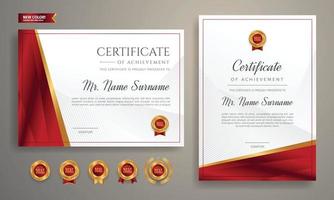 Red and gold certificate of appreciation border template vector