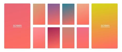 Vibrant and soft pastel gradient smooth color background set for devices, pc and modern smartphone screen soft pastel color backgrounds vector ux and ui design illustration.