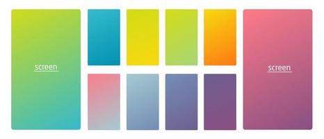 Vibrant and soft pastel gradient smooth color background set for devices, pc and modern smartphone screen soft pastel color backgrounds vector ux and ui design illustration.