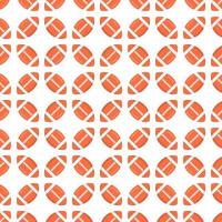 Seamless pattern with orange rugby or american football balls flat style design vector illustration isolated on white background. Rugby - popular sport game and ball - symbol of it.