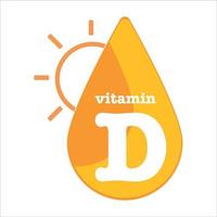 Vitamin D sun icon logo collection set, body cholecalciferol. golden drop Vitamin complex drop. Medical for heath Vector illustration