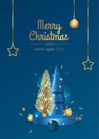 Realistic podium for winter and christmas design, sale. Greeting card, banner, poster, header for website vector