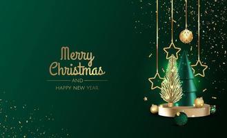 Merry Christmas sale banner template. Greeting card, banner, poster, header for website vector