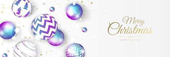 Christmas banner. Background Xmas objects viewed from above. BackgroundMerry Christmas and happy New Year vector