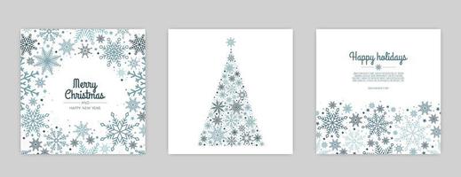 Merry Christmas template. Corporate Holiday cards and invitations. Floral frames and backgrounds design. vector