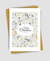 Merry Christmas template. Corporate Holiday cards and invitations. Floral frames and backgrounds design. vector