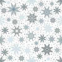 Simple Christmas seamless pattern. Snowflakes with different ornaments. On black background vector