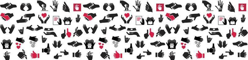 icono de línea de colección de manos, iconos de línea de amistad y amor. interacción, entendimiento mutuo y asistencia business.hand icono. vector