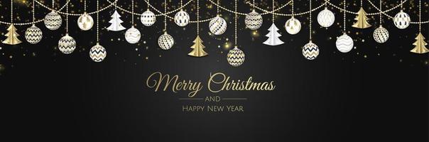 Christmas banner. Background Xmas objects viewed from above. BackgroundMerry Christmas and happy New Year vector