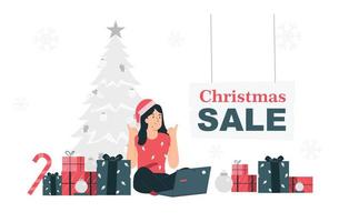 christmas and new year sales. celebrate Christmas by selling. vector illustration