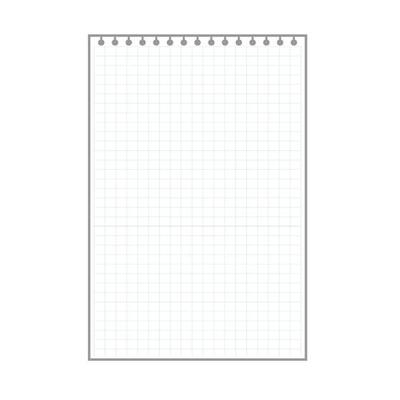 blank checkered plaid sheet, notepad page with ring holes