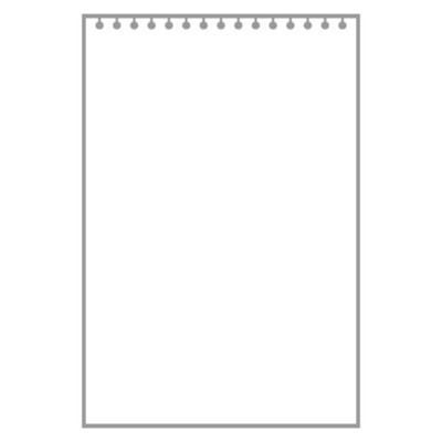 blank white notepad sheet for notes with ring holes