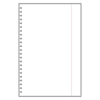 blank white notepad sheet for notes with ring holes