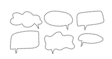 speech bubble set with decorative dots line vector