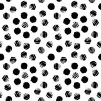 black and white hand drawn simple ink brush stroke seamless pattern. vector illustration for background, bed linen fabric, wrapping paper, scrapbooking