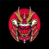 awesome samurai helmet vector