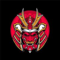 awesome samurai helmet vector