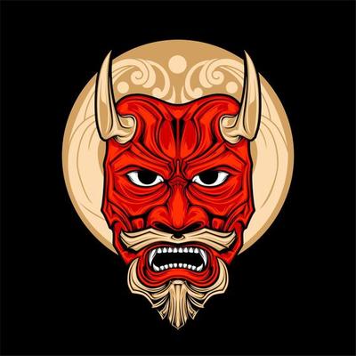 Japanese Oni Mask Vector Art, Icons, and Graphics for Free Download