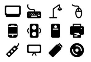 dispositivos electrónicos, conjunto, de, vector, iconos vector