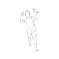 sketch of a man holding his waist for a coloring book. suitable for children to learn to draw and color vector