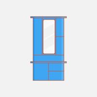 vector illustration of a minimalist cosmetic cabinet. flat illustration cupboard.