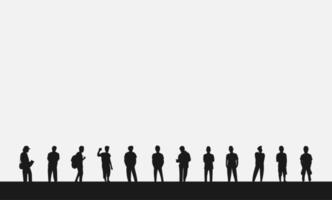 Group diversity silhouette multiethnic people. Community of colleagues or collaborators. Collaborate. Male social network community of diverse culture. vector