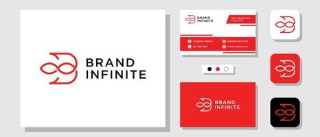 Initial Letter B Infinity Loop Infinite Timeless Eternal Logo Design with Layout Template Business Card vector