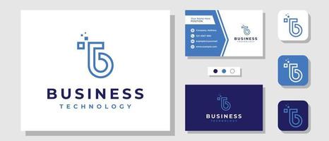 Initial Letter T B Monogram Technology Digital Capital logo design inspiration with Layout Template Business Card vector