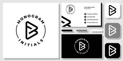 Initial Letter B G Monogram Play Icon Circle logo design inspiration with Layout Template Business Card vector