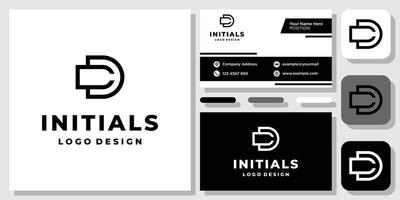 Initial Letter D C Monogram Icon Black logo design inspiration with Layout Template Business Card vector
