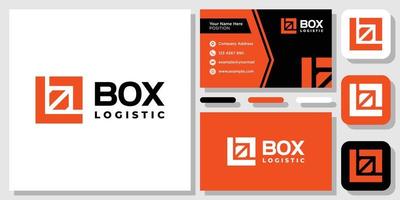 Box Arrow Square Up Logistic Package Success logo design inspiration with Layout Template Business Card vector