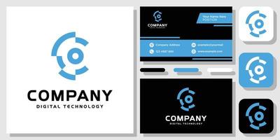 Initial Letter C Abstract Technology Circle logo design inspiration with Layout Template Business Card vector