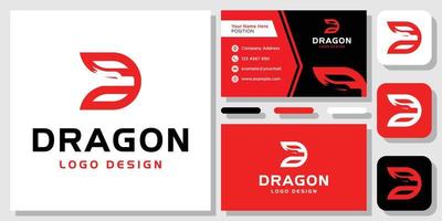 Initial Letter D Dragon Fire Culture Monster Head Strong China logo design inspiration with Layout Template Business Card vector