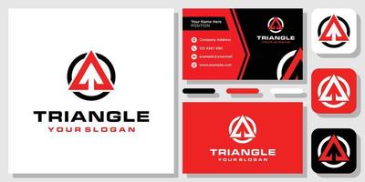 Triangle Arrow Forward Up Success Growth Red logo design Inspiration with Template Business Card vector