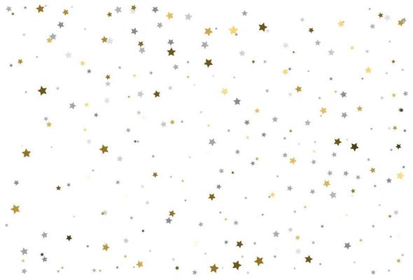 Christmas digital paper with gold and silver stars. Silver and gold  star Celebration Confetti.