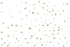 Christmas wrappers with gold and silver 3d confetti. Vector. vector