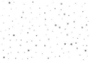 envoltorio navideño con estrellas plateadas. Confeti de celebración de estrella de plata. vector