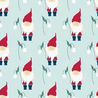 Cute gnomes background vector illustration
