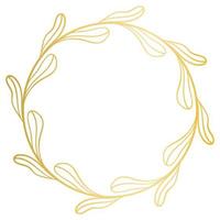 Golden circular wreath isolated object vector