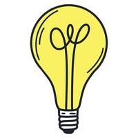 Round incandescent lightbulb with yellow lights isolated object vector