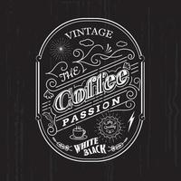 Vintage frame border coffee label design badge elements vector