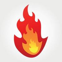 fire flames 3 layers of gradient color vector illustration